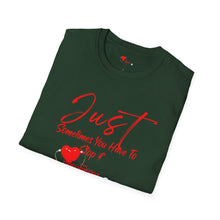 Load image into Gallery viewer, &quot;JUST BREATHE&quot; Unisex Softstyle T-Shirt RED LETTERING
