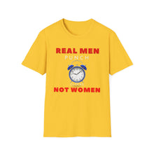 Load image into Gallery viewer, &quot;REAL MEN&quot; Unisex Softstyle T-Shirt
