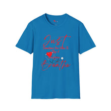 Load image into Gallery viewer, &quot;JUST BREATHE&quot; Unisex Softstyle T-Shirt RED LETTERING
