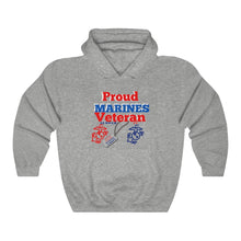Load image into Gallery viewer, &quot;PROUD MARINES VETERAN&quot; Unisex Heavy Blend™ Hooded Sweatshirt
