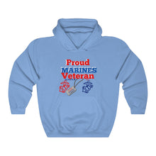 Load image into Gallery viewer, &quot;PROUD MARINES VETERAN&quot; Unisex Heavy Blend™ Hooded Sweatshirt
