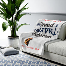 Load image into Gallery viewer, PROUD NAVY VET Velveteen Plush Blanket
