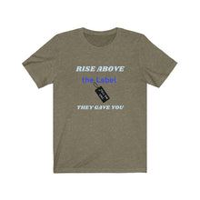 Load image into Gallery viewer, TELL&#39;EM UNC Unisex RISE ABOVE THE LABEL BLK TAG Short Sleeve Tee
