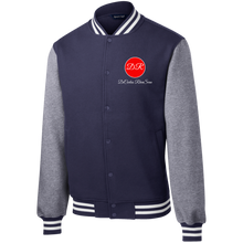 Load image into Gallery viewer, DeCarlus RheaSean Fleece Letterman Jacket Red Logo
